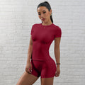 Short Sleeve Shorts Yoga Suit Running Sports Workout Clothes
