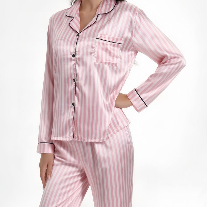 Leopard-print Pajamas In Ice Silk And Faux Silk